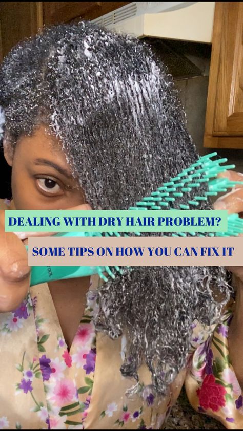 Hair Treatments For Dry Hair, Dry Hair Ends, Coily Hair Care, Dry Hair Repair, Tips For Dry Hair, Extremely Dry Hair, Dry Natural Hair, Natural Hair Moisturizer, Hair Growth Foods