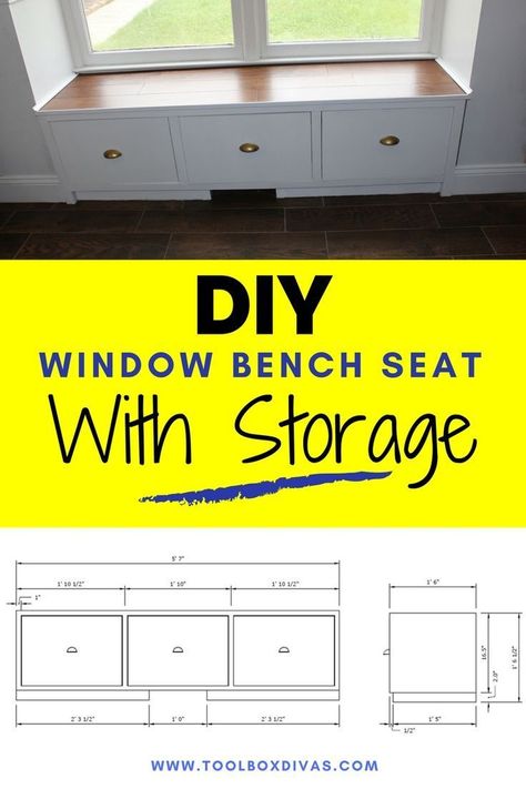 How to Build Window Seat From Wall Cabinets or these simple steps. Window Seat and Built-Ins. Additional storage. This seating has storage drawers. #windowseat #DIY #woodworking Build Window Seat, Window Bench Seat With Storage, Diy Window Bench, Bench Seat With Storage, Relaxation Ideas, Diy Window Seat, Seat With Storage, Wooden Desk Chairs, Window Bench Seat