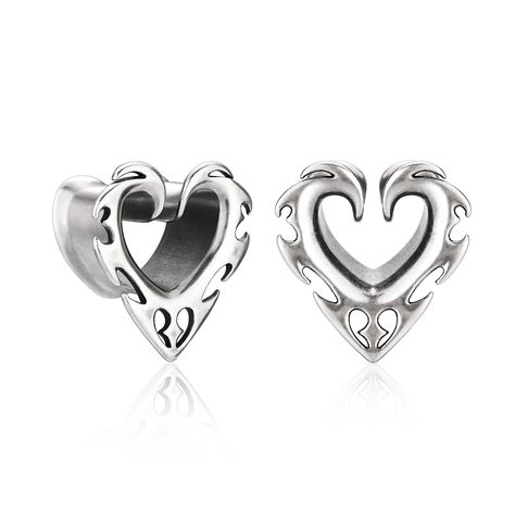 PRICES MAY VARY. 💕【Heart shaped gauges】- Elevate your style with these antique silver ear tunnels, a chic statement piece for those who embrace individuality and fashion-forward trends. 💕【Silver plating】- Made of copper with silver plating on the surface. They are hypoallergenic and nickel free, comfortable to wear. Disinfecting with alcohol before wearing is better for your health. 💕【Size】- The size of this ear gauge: 2g(6mm), 0g(8mm), 00g(10mm), 1/2"(12mm), may one size that suits your ear Tunnels With Hoop Earrings, Earrings With Gauges, 12 Gauge Earrings, 12 Mm Gauges, Heart Tunnels Ear Plugs, Stretched Ear Jewelry, Small Gauged Ears, Ear Plugs And Gauges, Cute Gauges