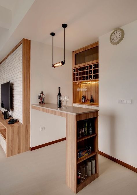 Small House Bar Design, Small Minibar Ideas, Modern Mini Bar Ideas Small Spaces, Mini Kitchen Bar Ideas, Small House Bar Ideas, Diy Bar At Home, Home Bar Counter Design Small Spaces, Bar Counter Design Home Modern Small, Counter Bar Kitchen Small Spaces