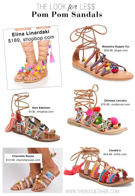 Shop the pom-pom sandal trend inspired by Elina Linardaki's covetable designs - including a Target dupe under $30! Pom Pom Fashion, Pom Pom Sandals, Boho Shoes, Sam Edelman Sandals, Lace Dress Design, Trending Womens Shoes, Footwear Design, Boho Sandals, Fashion Sketches Dresses