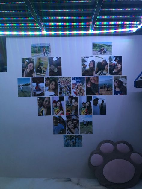 Hearts Made Out Of Pictures, Heart Shape Picture Collage, Heart Shape With Pictures, Heart Wall Of Pictures, Pictures In Heart Shape On Wall, Pictures Heart Shape Wall Art, Diy Heart Picture Collage, Heart Shape Pictures, Heart Wall Decor With Pictures