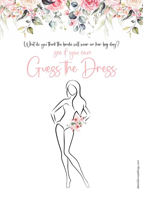 23 Free Printable Bridal Shower Games Fun Bridal Shower Games Free Printable, Guess The Dress Template, Guess The Dress Free Printable, Wedding Dress Template, Bridal Shower Games Free Printables, Bridal Shower Games Free, Free Bridal Shower Games, Bridal Shower Checklist, Free Printable Bridal Shower Games