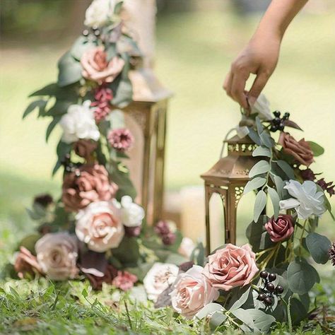 Faster shipping. Better service Lantern Floral Arrangements, Witchy Wedding, Romantic Centerpieces, Shower Flowers, Mauve Wedding, March Wedding, Handmade Bouquets, Lantern Centerpieces, Dusty Rose Wedding