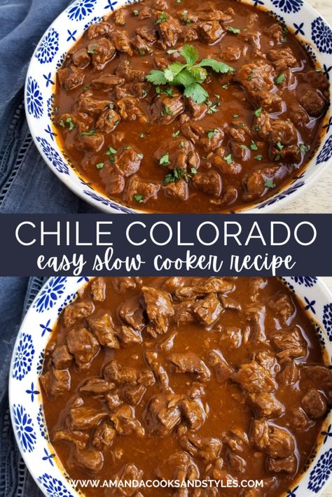 Chile Colorado Recipe Beef, Easy Chili Colorado Recipe, Chile Colorado Recipe, Chili Colorado Recipe, Homemade Chile, Chili Colorado, Chile Colorado, Colorado Food, Rice And Beans