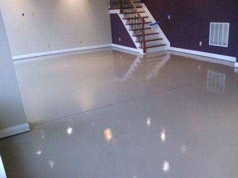 Basement floor paint and epoxy provides surface protection and a decorative finish. Check out my tips on choosing the right concrete floor paint for your basement. Waterproof Basement, Epoxy Floor Basement, Basement Flooring Waterproof, Painting Basement Floors, Concrete Basement Floors, Best Flooring For Basement, Epoxy Floor Designs, Painted Concrete Floors, Modern Basement