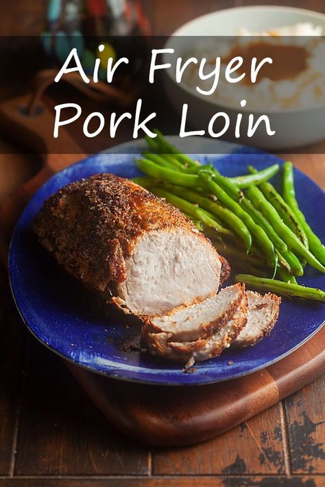 Air Fryer Pork Loin Air Fryer Pork Loin, Cooking Pork Loin, Cooking Pork, Air Fryer Pork, Steamed Veggies, Boneless Pork Loin, Tender Meat, Pork Loin Recipes, Tasty Meat