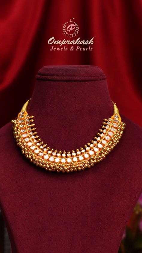 Introducing our Polki Tussi Necklace, exclusively crafted for timeless elegance. Its exquisite design makes it the perfect accessory for any occasion, adding a touch of sophistication and grace to your ensemble.  #gold #mangohaaram #nakshimango #goldjewellery #necklace #diamondjewellery #kundan #gemstones #southindianjewellery #southjewellers #bridaljewellery #ethnicjewellery #heritagejewellery #bridesofinstagram Tussi Necklace Gold, Tussi Necklace, Heritage Jewellery, Grace To You, South Indian Jewellery, Kundan Necklaces, Exquisite Design, Indian Jewelry, Bridal Jewelry