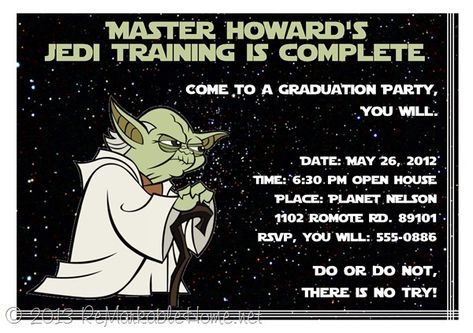 Star Wars Graduation Party Invitation Star Wars Graduation Party Ideas, Star Wars Graduation Party, Star Wars Graduation, Graduation Invitations Diy, Senior Party, Galaxy Decor, Advice For The Graduate, Graduation Party Banners, Senior Graduation Party