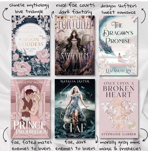 The Dragons Promise, Romantasy Book Recommendations, Dragons Promise, Books With Pretty Covers, Fortuna Sworn, Sue Lynn Tan, Royalty Books, Daughter Of The Moon Goddess, Fantasy Book Recommendations