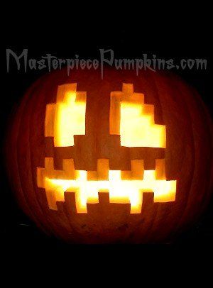 "Pixelated Pumpkin" - Minecraft's version of a classic J-O-L Halloween Pumpkins Carvings Designs, Menu Halloween, Halloween Pumpkin Stencils, Cute Pumpkin Carving, Halloween Pumpkin Carving Stencils, Halloween Pumpkin Carving, Creative Pumpkin Carving, Amazing Pumpkin Carving, Scary Pumpkin Carving