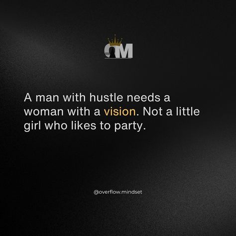 A man with a hustle needs a women with a vision 🐺 | Follow for More 👉 @overflow.mindset #motivation #motivationalquotes #wealth #fitnessmotivation Mindset Motivation, Follow For More, A Man, Fitness Motivation, Motivational Quotes, Quick Saves, Fit Motivation