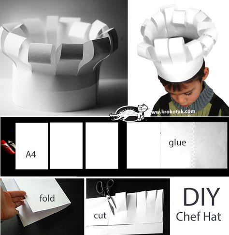 Let's Cook with kids Chef Hats For Kids, Preschool Cooking, Kraftangan Prasekolah, Cooking Theme, Kid Chef, Community Helpers Preschool, Hats For Kids, Chef Hats, Chef Hat