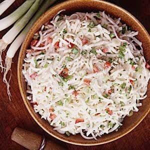 Turnip Slaw Recipe, Turnips Recipes, Hakurei Turnips, Shredded Broccoli, Pepper Slaw, Turnip Salad, Turnip Recipes, Apple Honey, Produce Recipes