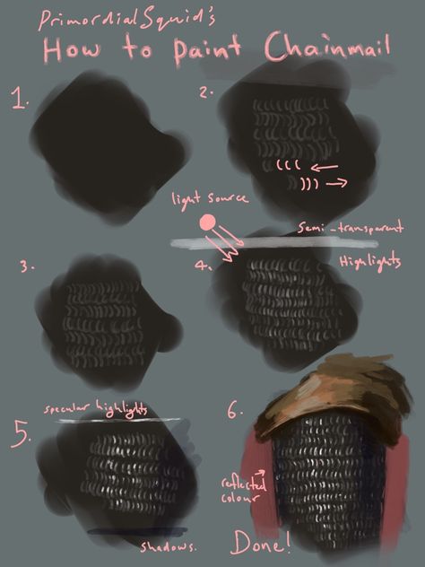 Chainmail Drawing, Mail Drawing, Chain Drawing, Digital Painting Tutorial, Armor Drawing, Digital Painting Techniques, Art Advice, Art Theory, How To Shade