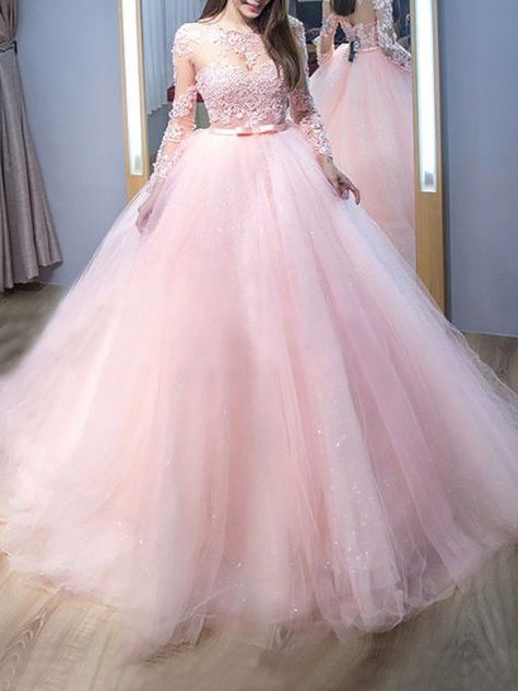 Gaun Tulle, Kain Tile, Gown Pink, Pink Ball Gown, Tulle Balls, 파티 드레스, Tulle Evening Dress, Pink Wedding Dresses, Tulle Ball Gown