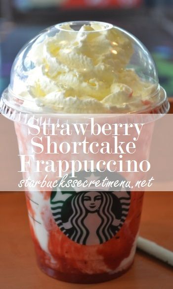 Strawberry Shortcake Frappuccino! #StarbucksSecretMenu Recipe here: http://starbuckssecretmenu.net/strawberry-shortcake-frappuccino-starbucks-secret-menu/ Strawberry Shortcake Frappuccino, Frappuccino Starbucks Secret Menu, Café Starbucks, Starbucks Strawberry, Secret Starbucks Drinks, Secret Menu Items, Starbucks Secret Menu Drinks, Bebidas Do Starbucks, Starbucks Secret