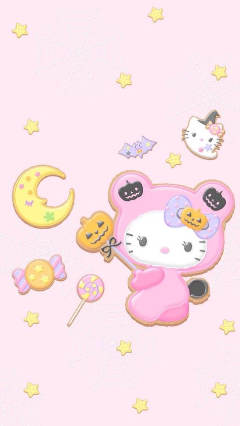 daily hello kitty ♡ on Twitter: "halloween themed hello kitty / sanrio wallpapers <3 https://t.co/8nIGEhYDTa" / Twitter Sanrio Halloween Wallpaper, Background Kawaii, Hello Kitty Halloween Wallpaper, Sanrio Halloween, Sanrio Wallpapers, Hello Kitty Cookies, Sanrio Danshi, Halloween Kitty, Pink Wallpaper Hello Kitty