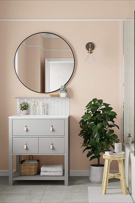 Peach Living Rooms, Peach Paint Colors, Paint For Walls, Hallway Paint Colors, Dulux Paint Colours, Peach Bathroom, Hallway Paint, Beautiful Bedroom Colors, Peach Paint