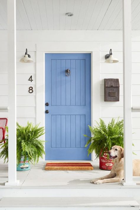 Forsythia Flower, Bold Front Door, Yellow Jasmine, Metal Front Door, Iron Front Door, Blue Front Door, Front Door Makeover, Beautiful Front Doors, Yellow Wreath