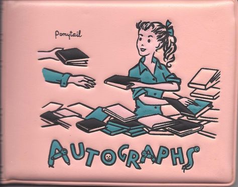 Autograph books can bring back many memories when read in later years.  Some of mine from the 1950s & '60s. Kawaii Planet, Paterson Nj, Childhood Things, Autograph Book, Vintage Nostalgia, Autograph Books, Akron Ohio, Vintage Packaging, Vintage Memory