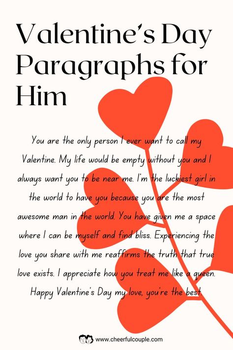 Valentine’s Day Paragraphs for Him Preview Image Valentines Messages For Him Boyfriends, Valentines Notes For Him, Valentines Letter For Him, Valentines Messages For Him, Valentines Day Messages For Him, Valentine Messages For Boyfriend, Paragraphs For Your Boyfriend, Paragraph For Boyfriend, Valentines Quotes For Him