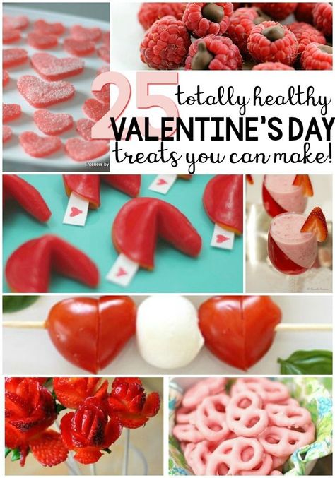 25 Healthy Valentine Treats Valentines Healthy Snacks, Healthy Valentines Treats, Valentines Party Food, Valentine's Day Treats, Valentines Snacks, Healthy Valentines, Valentine Recipes, Valentine Desserts, Valentine Dinner