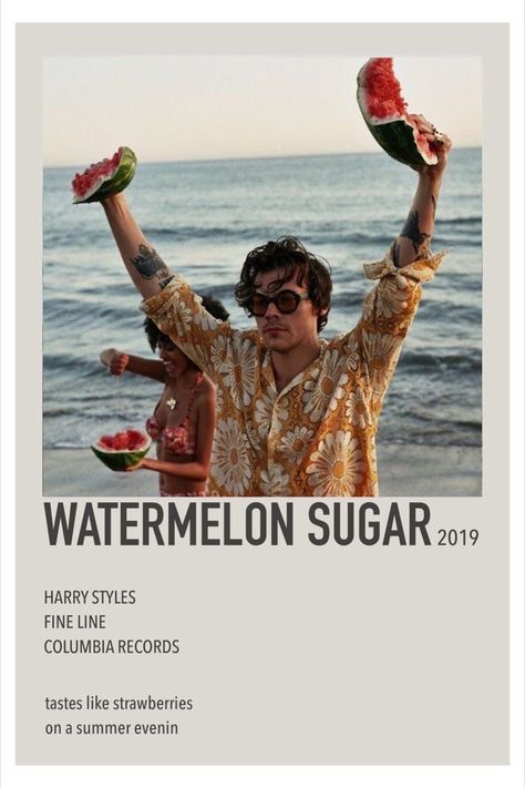 Harry Styles Songs, Printable Wall Collage, Minimalist Music, Harry Styles Poster, Vintage Music Posters, Music Poster Ideas, Cool Album Covers, Watermelon Sugar, Music Collage