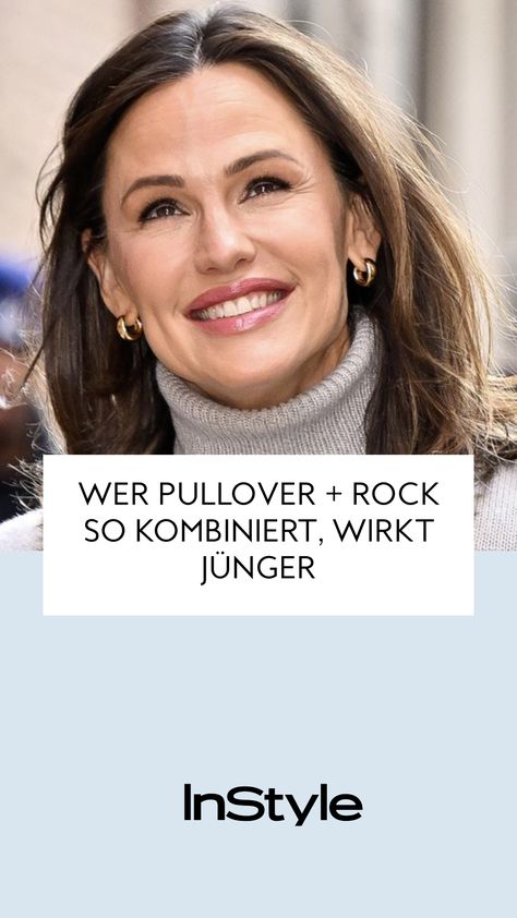 Welche Kombination aus Pullover und Rock macht jung & frisch? Schauen wir uns bei Jennifer Garner ab - hier shoppenFashion, Mode, Outfit, Styling Outfit Styling, Jennifer Garner, Fitness Motivation, Diet, Snacks, Quick Saves