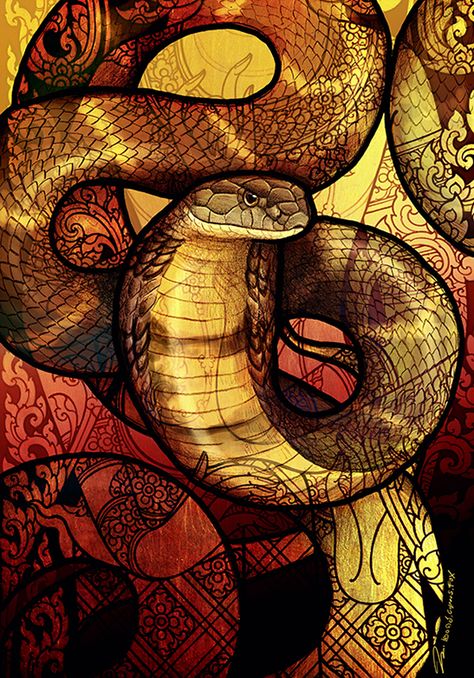 King Cobra by Culpeo-Fox.deviantart.com on @DeviantArt Snake Photography, Snake Sticker, Rat Snake, Cobra Art, Snake Wallpaper, Pit Viper, Cobra Snake, Incredible Tattoos, Snake Art