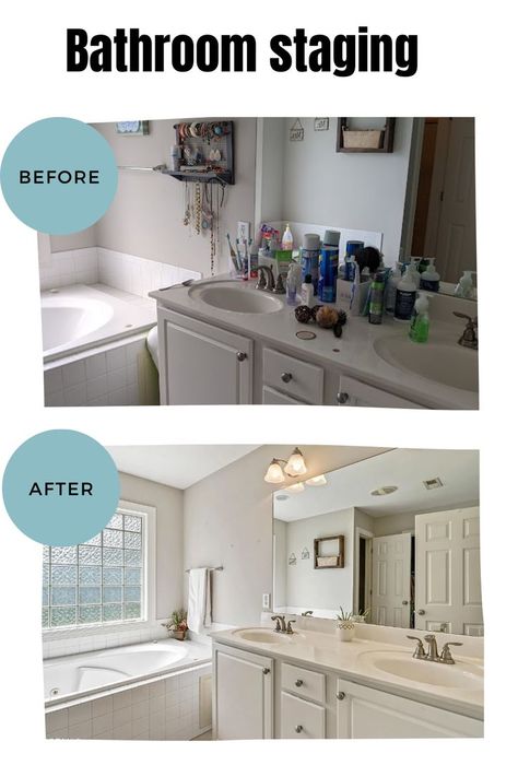 How To Stage A Bathroom To Sell, Staging Bathroom, Bathroom Staging, Diy Remodeling, House Flipping, Real Estate Staging, Bedroom Upgrade, Sell Your House Fast, Diy Renovation