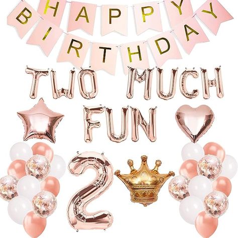 Amazon.com: Two Much Fun 2nd Birthday Decorations, 2nd Birthday Party Decorations, Two Much Fun Birthday Decorations Girl Boy, 2 Year Old Birthday Decorations, Second Bday Decorations, Happy Bday Balloons Banner : Toys & Games 2nd Birthday Themes Girl, Fun Birthday Decorations, 2nd Birthday Themes, Bday Balloons, 2nd Birthday Party Decorations, 2nd Birthday Decorations, 2nd Birthday Party Themes, Girl Birthday Decorations, Girl Birthday Themes