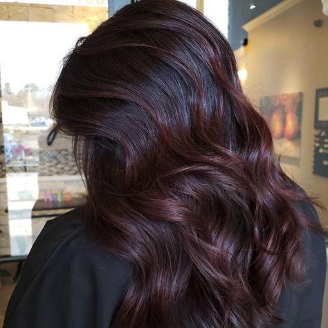 Deep Brown Burgundy Hair Color, Medium Chocolate Brown Hair Balayage, Best Colors To Dye Dark Brown Hair, Deep Wine Hair Color Burgundy, Dark Merlot Hair Color, Merlot Balayage Hair, Merlot Highlights On Dark Hair, Midnight Ruby Hair Color, Red Baylage Brunette