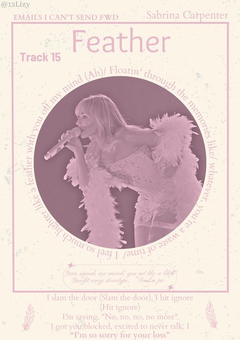 Feather- Sabrina Carpenter- emails I can’t send fwd- poster - music poster Nonsense Sabrina Carpenter Poster, Coquette Poster Prints Pink, Pink Sabrina Carpenter Poster, Feather Sabrina Carpenter Aesthetic, Sabrina Carpenter Posters Aesthetic, Sabrina Carpenter Poster Prints, Sabrina Carpenter Poster Aesthetic, Sabrina Carpenter Prints, Sabrina Carpenter Feather