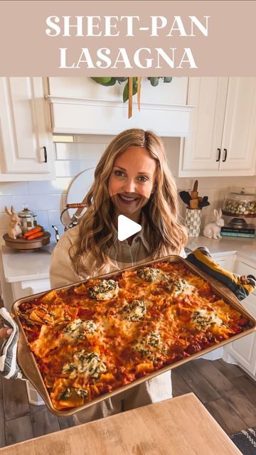 Leanna Laming on Instagram: "SHEET PAN LASAGNA ❤️❤️

This recipe is perfect to make on busy nights when you don’t have time to layer traditional lasagna! Instead, you can just mix everything together! It’s super easy, fast, and is such a clever spin on lasagna.

Comment recipe and I’ll send the directions to your inbox!
Recipe is from Giada de Laurentis

#cookingvideo #quickrecipes #recipeideas #easymeals #recipevideo #goodmoodfood #easyrecipes #foodie #foodblogger #foodphotography #foodreels #instafood #betterhomesandgardens #mybhg #mybhghome #bhghowiholiday #bhgholiday  #foodreels  #ltkhome" Sheet Pan Lasagna, Pan Lasagna, Lasagna Cups, Pasta Gnocchi, Traditional Lasagna, Pot Lasagna, Italian Deli, Risotto Rice, Recipes Pasta