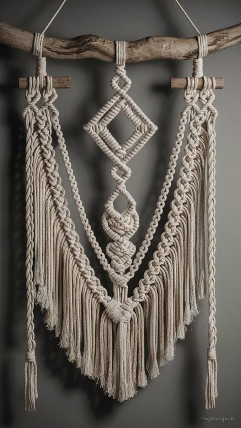 Macrame Design Pattern, Driftwood Macrame, Macrame Designs, Boho Macrame Wall Hanging, Macrame Home Decor, Boho Crafts Diy, Dream Catcher Craft, Macrame Supplies, Macrame Wall Hanging Diy