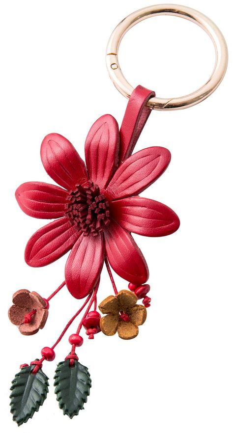 PRICES MAY VARY. Size: Flower purse charms for handbags keychain total length 7 inch, flower charm diameter: 3 inch , material: 100% Genuine Leather Style: Handmade bohemian flower keychain, boho accessories cute keychains for women wallet bag purse ring holder keychain, Trendy, Vintage, Boho Floral，Light weight key ring fob Beautiful Handcraft Genuine Leather Flower Keychain Key ring for hanging on handbag wallet purse,Unique design of the big circle ring makes the keychain not only Luxury look Leather Toys, Beautiful Keychains, Cute Key Chain, Luxury Keychain, Bohemian Flower, Boho Keychain, Flower Keychain, Flower Purses, Leather Jewellery