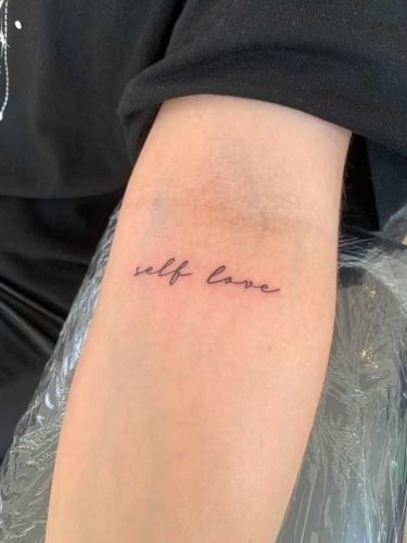 Quote Tattoos Girls, Heaven Tattoos, Phrase Tattoos, Cursive Tattoos, Tattoo Schrift, Self Love Tattoo, Writing Tattoos, Love Tattoo, Stylist Tattoos