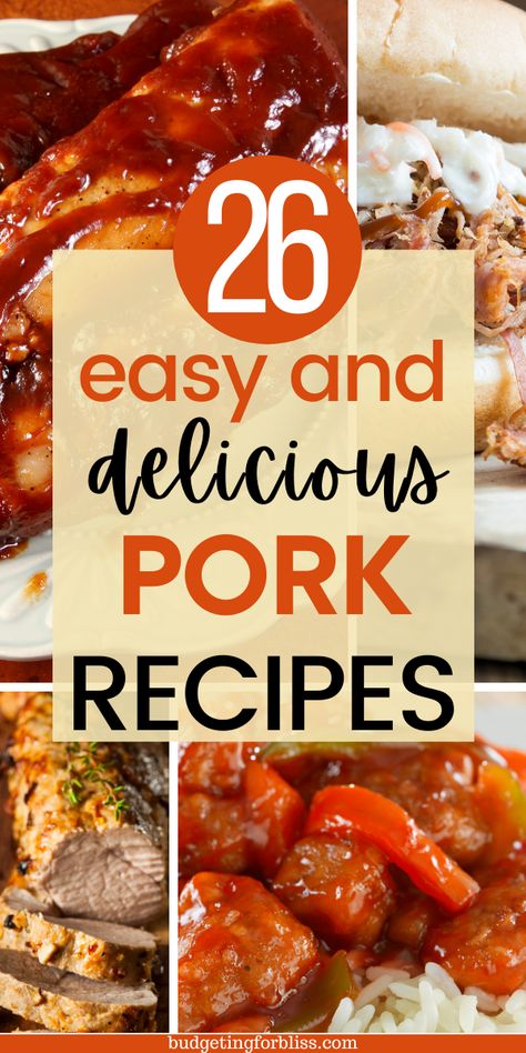 Looking for simple pork recipes that you can get on the table fast? You will find pork chop, pork loin and rib recipes. Check out these 26 Quick and Easy Pork Recipes for those busy weeknights at home. Simple Pork Recipes, Diced Pork Recipes, Easy Pork Recipes, Cubed Pork Recipes, Pork Loin Chops Recipes, Recipes Using Pork, Dinner Crockpot, Best Pork Recipe, Pork Entrees