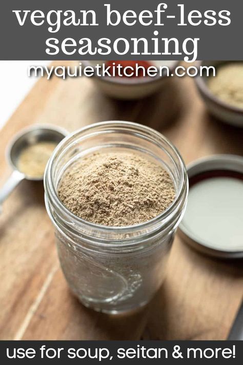 Vegan "Beef" Broth Powder and Seasoning Vegan Beef Bouillon Recipe, Vegan Beef Broth Powder, Homemade Beef Bullion, Vegan Beef Bouillon, Beef Boullion Recipes, Beef Boullion Recipe, Homemade Beef Bouillon Powder, Diy Beef Bouillon Powder, Umami Seasoning Recipes