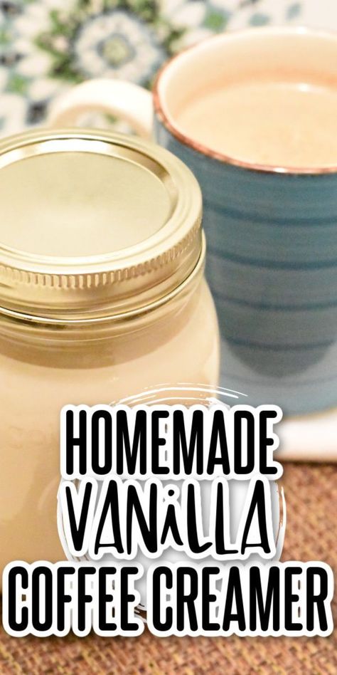 Start your day on a flavorful note with our Homemade Vanilla Coffee Creamer. Made with pure vanilla extract, half and half, and a natural sweetener of your choosing, this creamer is a delicious and healthier alternative to store-bought options. Whether you prefer your coffee black, bold, or with a touch of sweetness, this homemade creamer is the perfect addition to create your dream cup of coffee. Embrace the cozy mornings and the delightful aroma of homemade vanilla in your coffee. Organic Coffee Creamer, Homemade Vanilla Coffee Creamer, Mason Jar Mixes, Diy Coffee Creamer, Vanilla Coffee Creamer, Homemade Coffee Creamer, Coffee Creamer Recipe, Juice Smoothies Recipes, Creamer Recipe