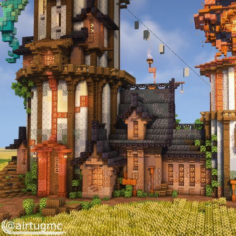 Magic Builds Minecraft, Fantasy Wizard Tower, Minecraft Create Mod, Minecraft Wizard Tower, Minecraft Wizard, Minecraft Creator, Wizard Tower, Modern Minecraft Houses, Minecraft Create