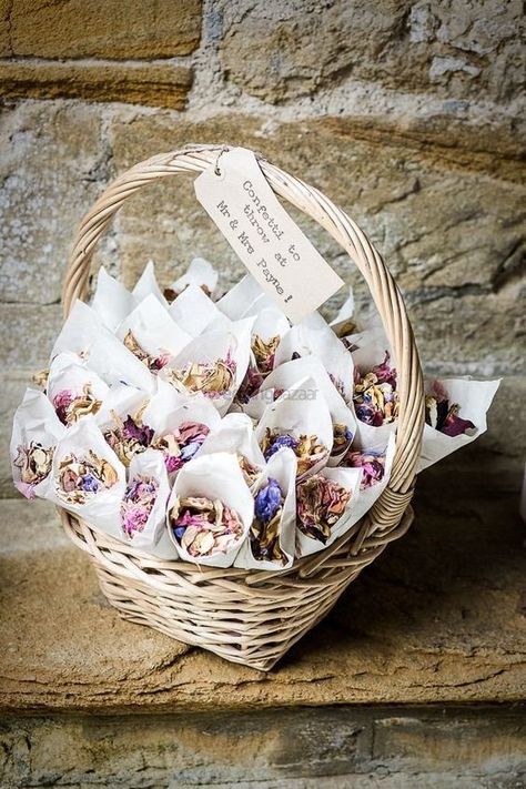 The Most Unique & Fun Ways to Add Confetti Petal Cones To Your Wedding | WeddingBazaar English Country Garden Wedding, Bohemian Ideas, Country Garden Wedding, Funny Vine, English Country Weddings, Fairy Lights Wedding, Church Wedding Flowers, Confetti Cones, Colorful Wedding Flowers