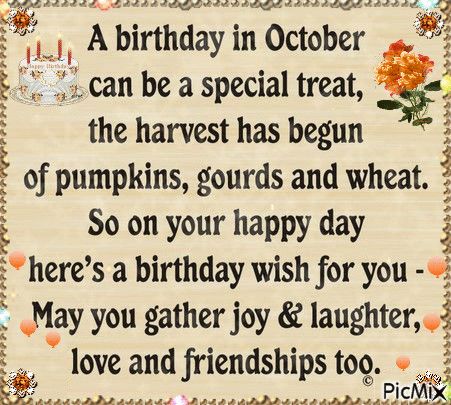 Happy Birthday Fall Quotes, October Birthday Wishes, Fall Birthday Wishes, Happy October Birthday, October Birthday Quotes, Happy Birthday October, Birthday In October, Happy Birthday Wishes For Her, Happy Birthday Cards Images