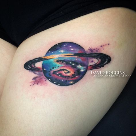 Galaxy Saturn Saturn Tattoo Ideas, Aesthetic Capricorn, Moon And Saturn, Saturn Tattoo, Wrist Tattoo Cover Up, Meaning Tattoos, Purple Tattoos, Capricorn Aesthetic, Tattoo Moon