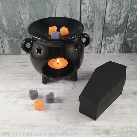 Wax Melts Packaging, Black Cauldron, Harry Potter Room Decor, Ceramic Oil Burner, Coffin Box, Midnight Rose, Diy Wax, The Black Cauldron, Diy Crafts For Adults