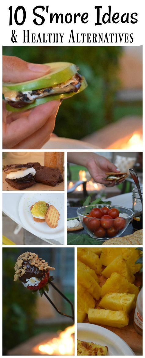 Alternative Smores Recipes, Savory Smores Ideas, Healthy S’mores, Campfire Desserts On A Stick, Savory Smores Cheese, Savory Smores, Healthy Smores, Camping Dessert Recipes, Campfire Snacks