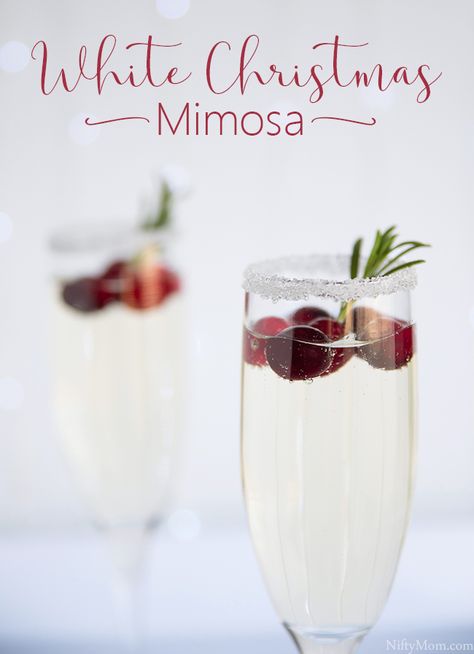 If you are looking for a festive brunch cocktail to kick off Christmas day, this White Christmas Mimosa might just do the trick. Spicy Candy, White Cranberry Juice, Mimosa Recipe, Christmas Mimosa, Hosting Christmas, Christmas Entertaining, Boozy Drinks, Christmas Brunch, Christmas Menu