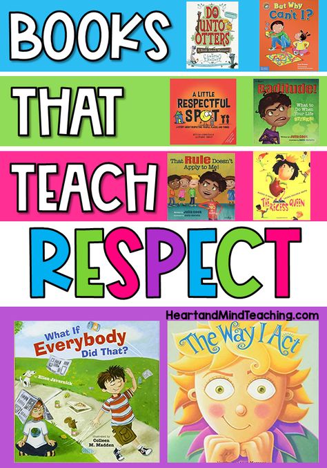 Looking for a list of respect books for kids? These children's books about respect for the classroom help teach kids to show respect in their words and behavior. Check out the book reviews and plan your classroom guidance lessons. #charactereducation #selbooks Respect Lesson For Kindergarten, Respect Kindergarten Activities, Picture Books About Respect, Show And Tell Ideas For Grade 3, Respect Lessons Elementary, Respect Lessons For Kids, Respect Crafts For Kids, Sel Lessons Kindergarten, Kindness Club For Elementary