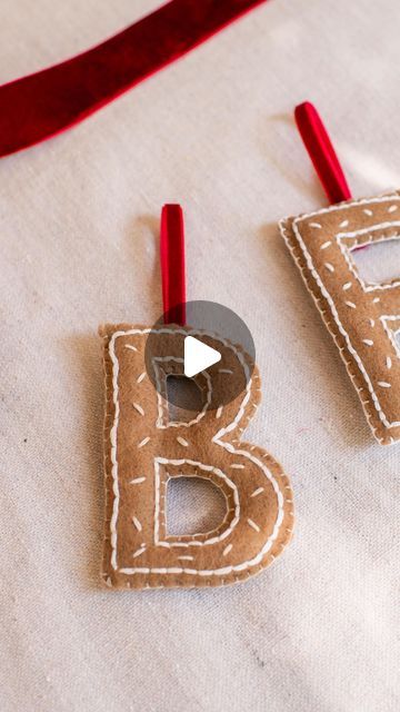 Yarn Wrapped Initial Ornaments, Felt Initial Ornament Diy, Letter Felt Ornaments, Felt Initial Ornament, Felt Letter Ornaments, Monogram Ornaments Diy, Santa Brunch, Embroidered Projects, Embroidered Ornaments